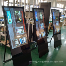 Moveable video advertising player 49 inch floor standing lcd display advertising monitor portable digital signage